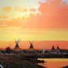 Tipis et cases amérindiens