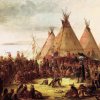 Tipis et cases amérindiens